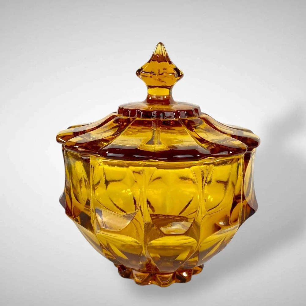 Fenton Valencia Amber Candy Box With Lid Vintage Glass 1969–1971 - Picture 8 of 8